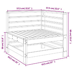 vidaXL Canapé d'angle de jardin bois de pin massif pas cher