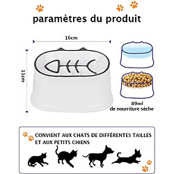 YYHY Gamelle pour chat/chien à alimentation lente 16×11cm,gamelle surélevée pour chat avec design incliné,pas de taches noires sur le menton,Blanc