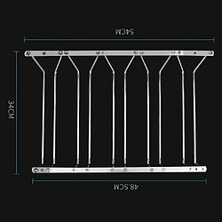 Acheter Wewoo Porte-verre à vin suspendu en acier inoxydable MICLAN à cinq rangées, taille: 34 * 49 * 54cm