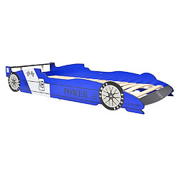 vidaXL Lit voiture de course pour enfants 90 x 200 cm Bleu