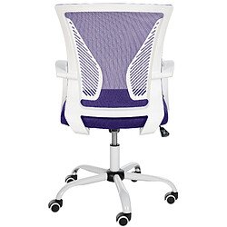 Avis Decoshop26 Chaise de bureau hauteur réglable avec revêtement en maille respirante microfibre violet pieds métal blanc 10_0002696