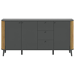 Bestmobilier Camberwell - buffet bas - gris et bois - 177 cm