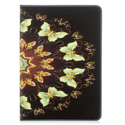 Etui en PU impression de motifs avec support papillon d'or pour votre Apple iPad 10.2 (2019)