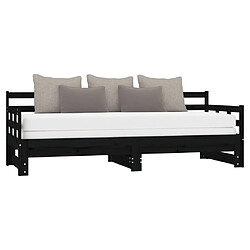 Avis vidaXL Lit coulissant sans matelas noir 2x(90x200) cm