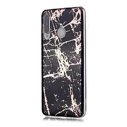 Coque en TPU motif de marbre imd noir pour votre Huawei P30 Lite/Nova 4e