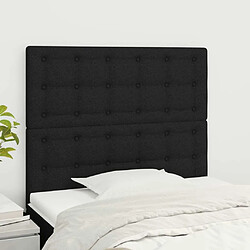 Maison Chic Lot de 2 Têtes de lit design pour chambre - Décoration de lit Noir 100x5x78/88 cm Tissu -MN38658