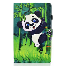 Etui en PU magnétique avec porte-cartes et porte-stylet panda et bambou pour votre Samsung Galaxy Tab A8 (2021) SM-X200/SM-X205