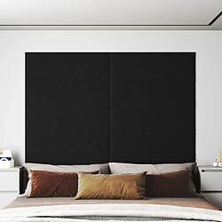 vidaXL Panneaux muraux 12 pcs Noir 90x30 cm Tissu 3,24 m²