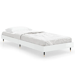 vidaXL Cadre de lit sans matelas blanc brillant 75x190 cm