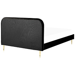 Beliani Lit double en velours noir 180 x 200 cm FLAYAT pas cher