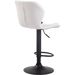 Acheter Decoshop26 Tabouret de bar x1 avec coutures décoratives en forme de losanges en PVC blanc et métal noir 10_0004649