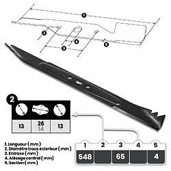 Elem Garden Technic Lame de rechange pour tondeuse thermique Elem Gard