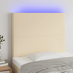 vidaXL Tête de lit à LED Crème 80x5x118/128 cm Tissu