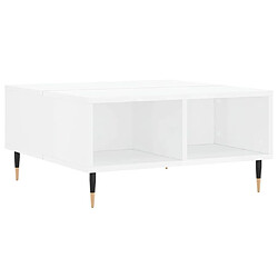 vidaXL Table basse blanc brillant 60x60x30 cm bois d'ingénierie