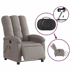 Maison Chic Fauteuil Relax pour salon, Fauteuil de massage inclinable électrique Taupe Tissu -GKD46839 pas cher