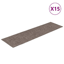 vidaXL Tapis d'escalier autocollants Rectangulaire 15pcs 76x20cm Crème