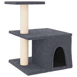 Arbre à chat avec griffoirs,niche pour chat en sisal gris foncé 48 cm -MN41415