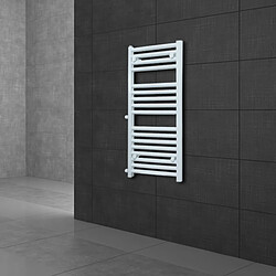 ECD Germany Sahara Radiateur - 600 x 1200 mm - blanc - droit avec raccordement latéral - sèche-serviettes