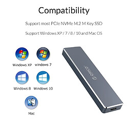 Acheter Universal Coque SSD grise pour NVMe PCIe NGFF SATA clé M/B Disque SSD M.2 à USB type C 3.1 avec câble