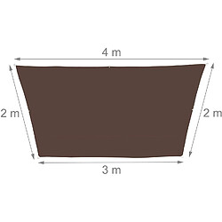 Helloshop26 Voile d'ombrage trapèze 3 x 4 x 2 m brun 13_0002936