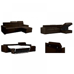 Avis Inside 75 Canapé d'angle réversible EXPRESS SIDNEY DELUXE 120 cm cuir vachette marron têtières réglables matelas 16 cm