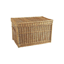 Aubry Gaspard Malle de rangement en osier buff 70 x 42 x 42 cm.