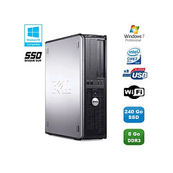 PC DELL Optiplex 380 DT Core 2 Duo E7500 2,92Ghz 8Go DDR3 240Go SSD Win 7 Pro - Occasion