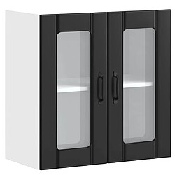 vidaXL Armoire murale de cuisine avec porte en verre Lucca noir