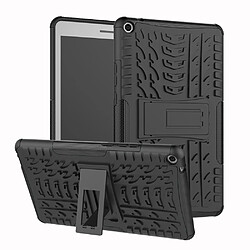 Coque en TPU modèle de pneu hybride avec béquille noir pour votre Huawei MediaPad T3 8.0