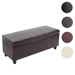 Mendler Banquette Kriens, coffre, banc, cuir + similicuir, 112x45x45cm ~ marron