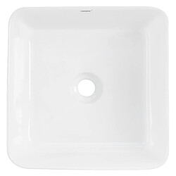 Avis ML-Design Vasque à poser en céramique blanc lavabo avec garniture de vidage 390x390x150 mm