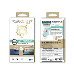 Tiger Pack Protège-écran et protège-caméra pour Apple iPhone 13 Antibactérienne Transparent