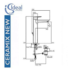 Ideal Standard a6551aa Mitigeur haut pour lavabo