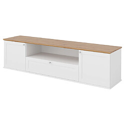 Bestmobilier Francesco - meuble tv - bois et blanc - 182 cm