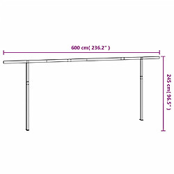 vidaXL Jeu de poteaux d'auvent blanc 600x245 cm fer pas cher