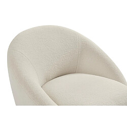 Acheter Vente-Unique Fauteuil pivotant arrondi en tissu bouclette blanc LACARA