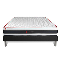 Avis Somness Ensemble 160x200 matelas ENERGY ressorts ensachés et mémoire de forme + sommier kit noir