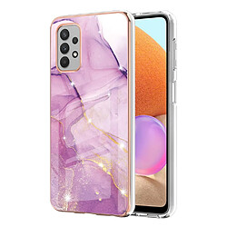 Coque en TPU antichoc, IMD, électroplaqué, motif marbré violet 001 pour votre Samsung Galaxy A32 4G (EU Version)