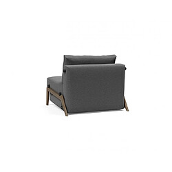 Inside 75 Fauteuil convertible lit 90 cm ILB 500 chêne fumé tissu Mahoga Seal Grey pas cher