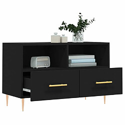 Acheter Maison Chic Meuble TV scandinave - Banc TV pour salon Noir 80x36x50 cm Bois d'ingénierie -MN10470