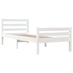 Acheter Maison Chic Lit adulte - Lit simple Cadre de lit,Structure du lit Contemporain Blanc Bois massif 100x200 cm -MN92300