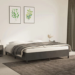 vidaXL Cadre de lit sans matelas gris foncé 180x200 cm velours