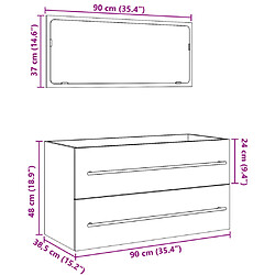 vidaXL Ensemble de meubles de salle de bain 2 pcs gris béton pas cher