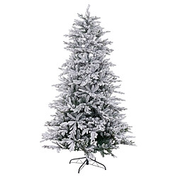 BigBuy Home Sapin de Noël Blanc Vert PVC Métal Polyéthylène 120 X 120 X 240 CM