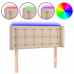 Maison Chic Tête de lit scandinave à LED,meuble de chambre Cappuccino 83x16x78/88 cm Similicuir -MN38922