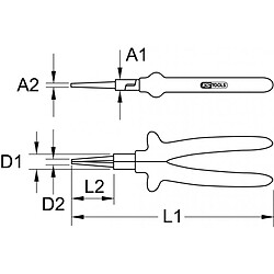 Acheter KS TOOLS 117.1297 Pince à bec rond isolée, L.160 mm