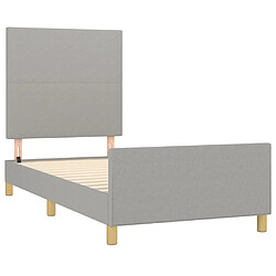 Acheter Maison Chic Lit adulte - Cadre Structure de lit avec tête de lit Contemporain Gris clair 80x200 cm Tissu -MN29271