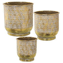 Set de pots de fleurs Alexandra House Living Blanc Doré Métal (3 Pièces)