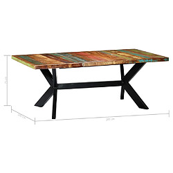 Acheter vidaXL Table à manger 200x100x75 cm Bois de récupération solide