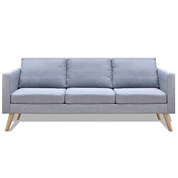 Maison Chic Canapé à 3 places,Canapé droit,Sofa de Salon,Banquette Tissu Gris clair -GKD125703